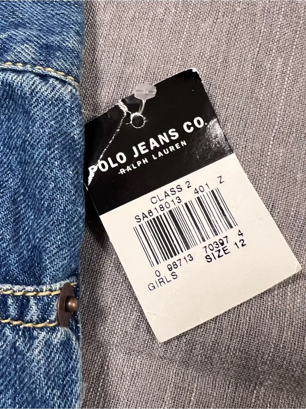 Polo Jeans Co Ralph Lauren Classic Youth Girls Denim Jeans Sz 12 NWT